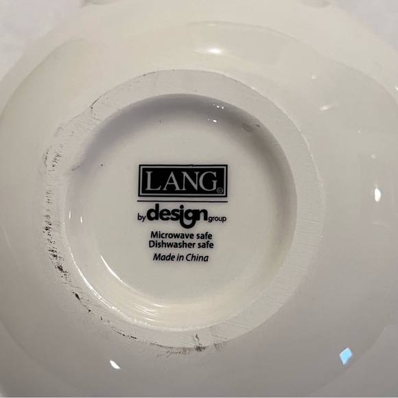 Lang Easter Bunny Ceramic Dip/Spread Bowls with Spreader Knife White/Pink #2 - Picture 11 of 11